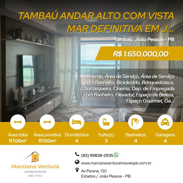 Apartamento Alto Padr�o - Venda - Tamba� - Jo�o Pessoa - PB