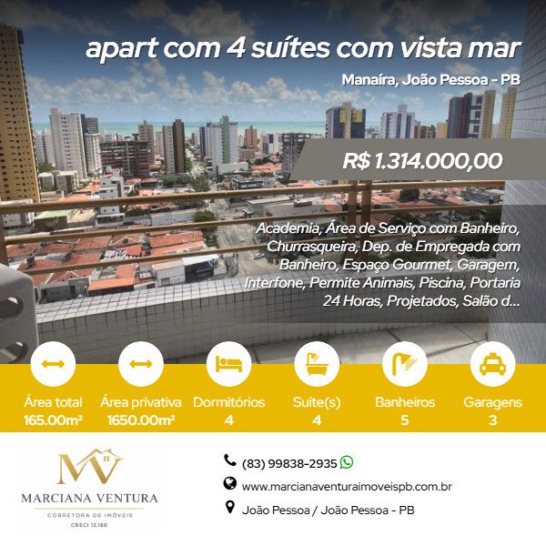 Apartamento - Venda - Mana�ra - Jo�o Pessoa - PB
