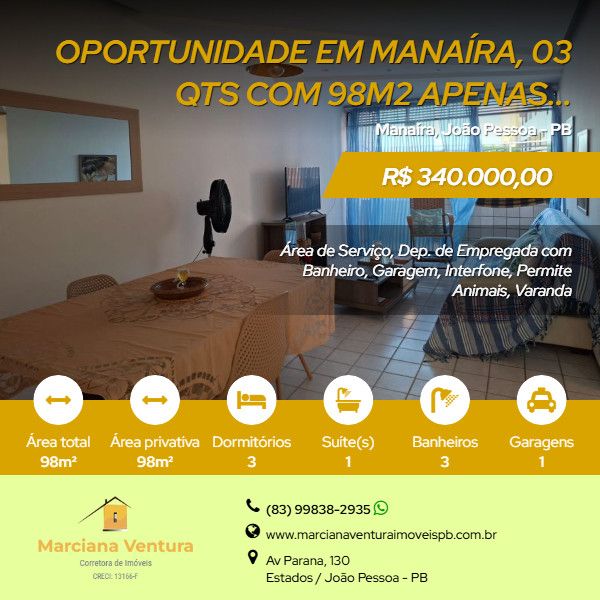 Apartamento - Venda - Mana�ra - Jo�o Pessoa - PB