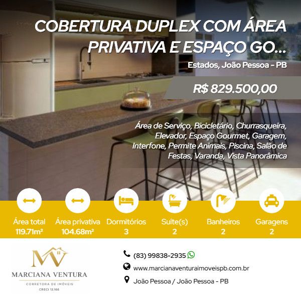 Cobertura Duplex - Venda - Estados - Jo�o Pessoa - PB