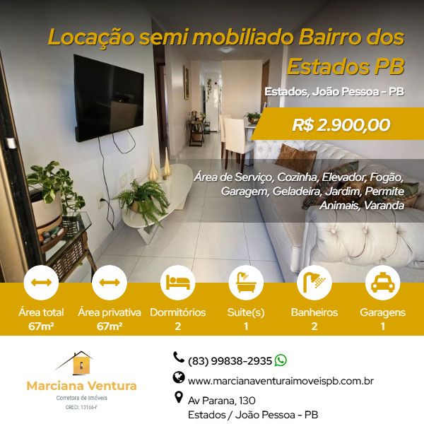 Apartamento - Aluguel - Estados - Jo�o Pessoa - PB