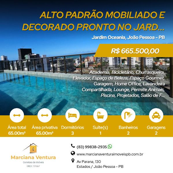 Apartamento Alto Padro - Venda - Jardim Oceania - Joo Pessoa - PB