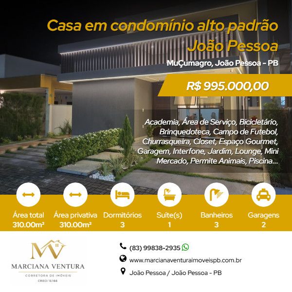 Casa em Condom�nio - Venda - Mu�umagro - Jo�o Pessoa - PB