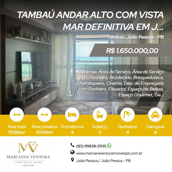 Apartamento Alto Padr�o - Venda - Tamba� - Jo�o Pessoa - PB
