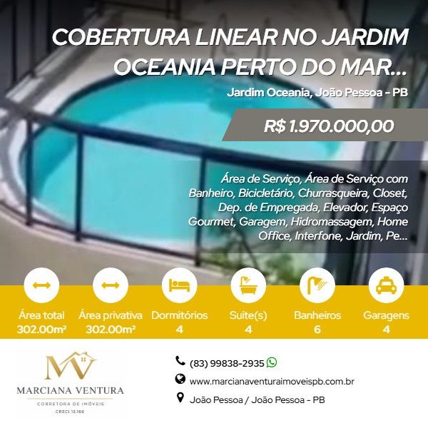 Cobertura - Venda - Jardim Oceania - Jo�o Pessoa - PB