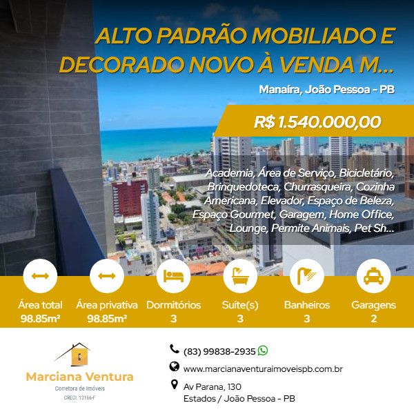 Apartamento Alto Padrão - Venda - Manaíra - João Pessoa - PB