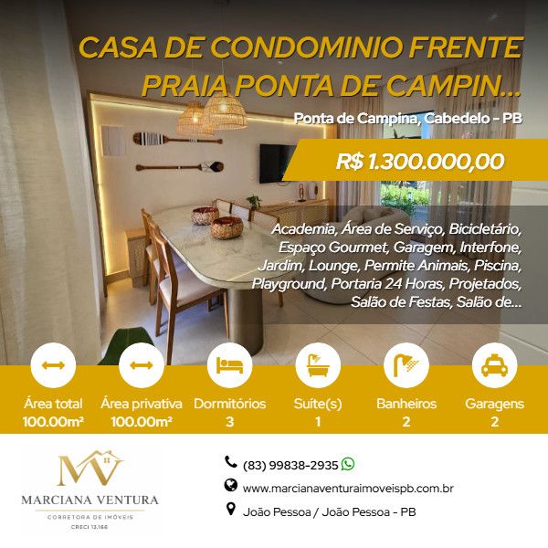 Casa em Condom�nio - Venda - Ponta de Campina - Cabedelo - PB