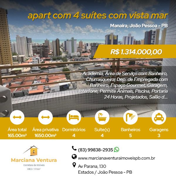 Apartamento - Venda - Manaíra - João Pessoa - PB