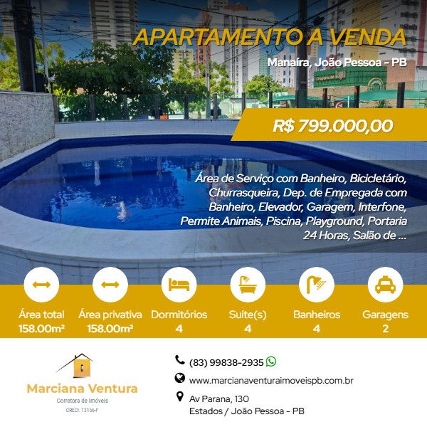 Apartamento - Venda - Mana�ra - Jo�o Pessoa - PB