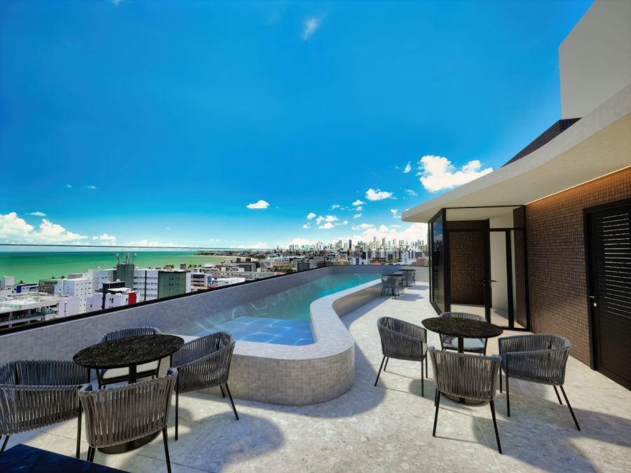 piscina com vista mar