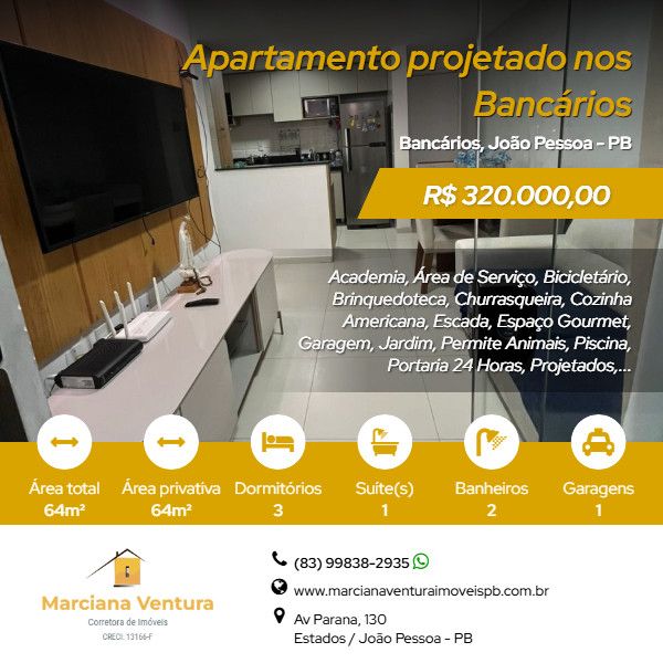 Apartamento - Venda - Bancários - João Pessoa - PB
