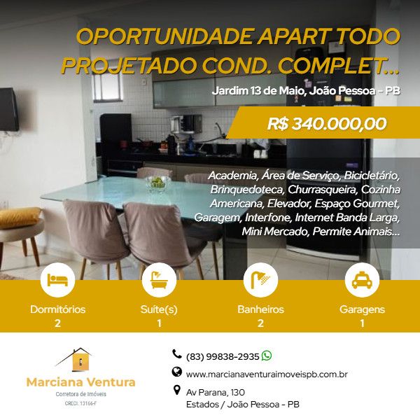 Apartamento - Venda - Jardim 13 de Maio - Jo�o Pessoa - PB